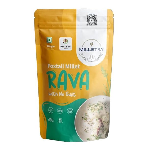 Foxtail Millet Rava, Whole Grain Raw Millets, Iron Rich Food, High Protein & Fibre Instant Breakfast (400gm Millets In Fresh)