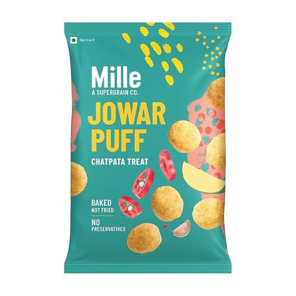 Mille Jowar Puffs Chatpata Treat | Not Fried, No Preservatives 35g
