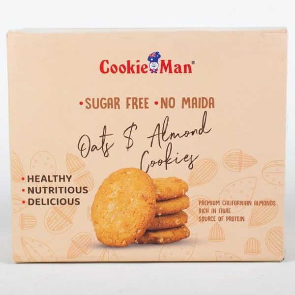 Oats & Almonds Cookies 250g | Healthy No Maida, Sugar Free Oatmeal Biscuits