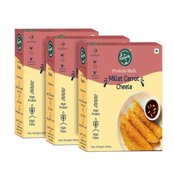 Millet Carrot Cheela Mix 500g (Pack of 3) - Ready to Cook Millet Chilla