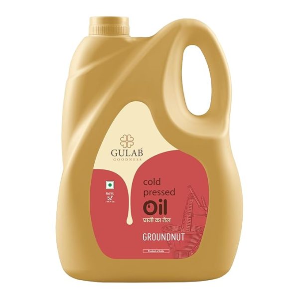 Cold Pressed Groundnut Oil - 5 Litre | Peanut Oil | Sing Tel | Wood Pressed | Natural Cooking Oil