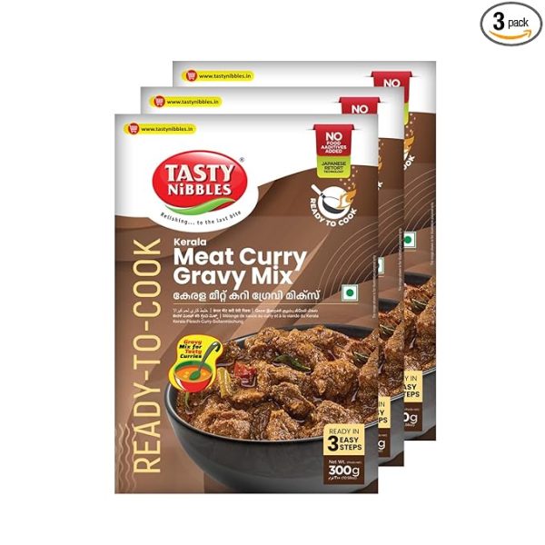 Ready to Cook Kerala Meat Curry Gravy Mix 300g | Meat Masala Curry Paste| [Pack of 3]