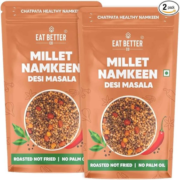 Eat Better Co – Millet Namkeen Healthy Namkeen Snacks – Roasted, Not Fried | No Palm Oil | Pack of Two - 200 grams