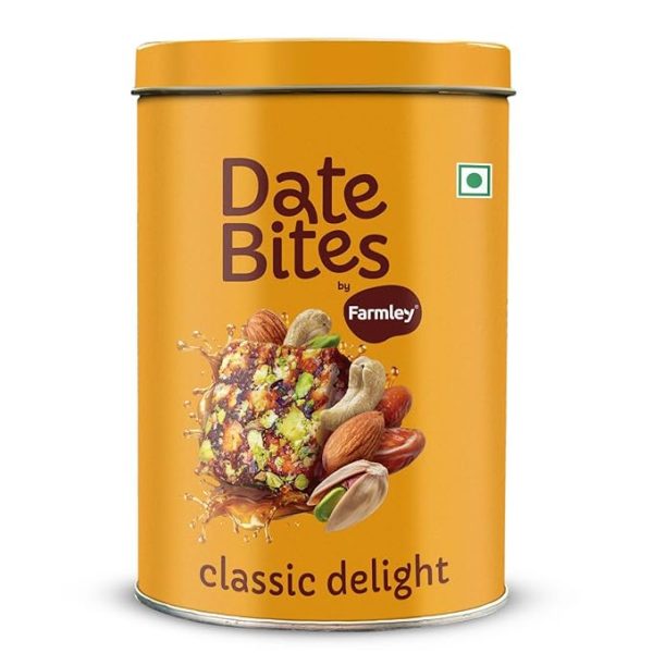 Classic Date Bites 200 gm I Dates Barfi Made with Dates, Pista, Cashews, Almonds, Honey and Pure Ghee