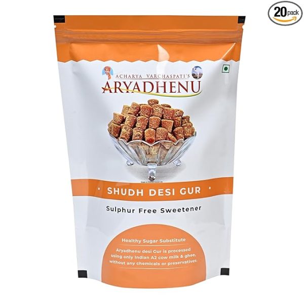 100% Natural, Pure & Healthy Indian Jaggery Sweetener |  900 gm Pack Of 20
