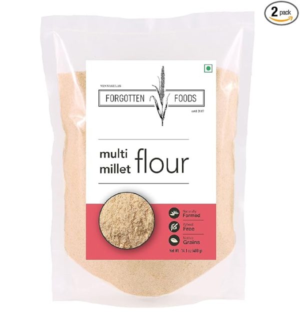 Multi Millet Flour 800 Gm (2 X 400 G Packs) - 7 Multigrains, Naturally Farmed, Gluten Free