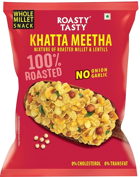 Roasty Tasty Khatta Meetha Roasted Millet Snack 200gm | Oil-Free