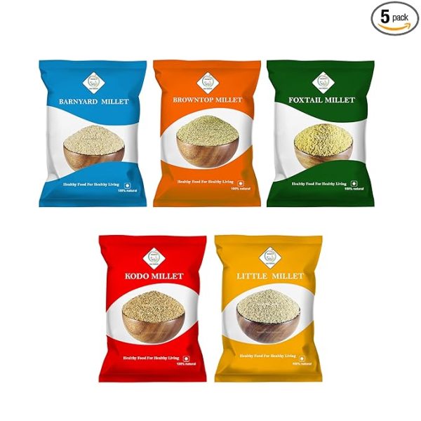 Swasth Millets Unpolished And Natural Combo Pack Of 5 Each
