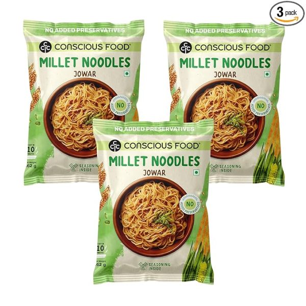Millet Noodles | 162g | Pack of 3 | No PreservativesNo Trans Fat & Cholesterol