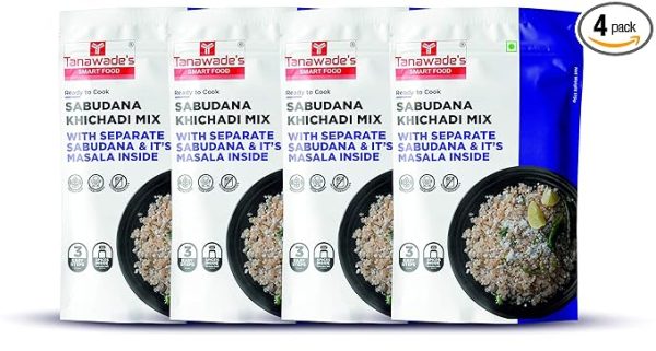 Instant Sabudana Khichdi Mix,(Buy 3 Get 1 Free) Ready to Cook, Home Food with Hand Picked Flavours, Pack of 4