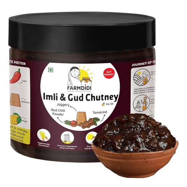 Farm Didi Imli Chutney With Jaggery (Gud) 325G | Sweet And Tangy Oil Free Imli Paste