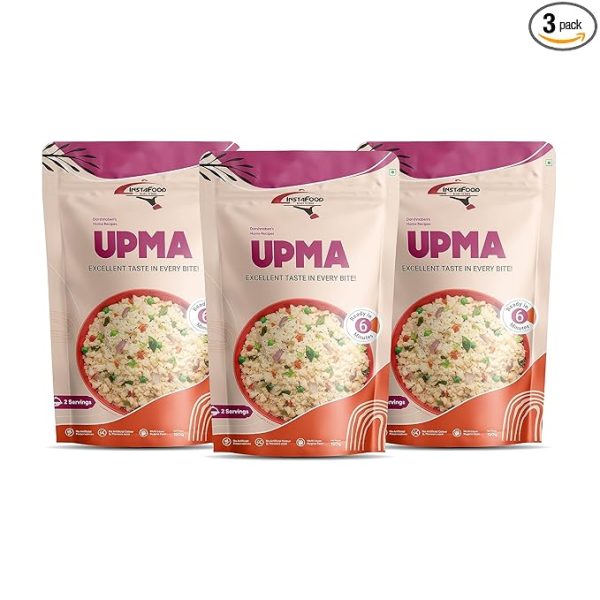 Ready to Cook & Eat Meal | Breakfast 2-3 Servings Each | Pack of 3 (Each 150g) | After Cooking Gets 900GM to Serve | Zip Lock Packaging