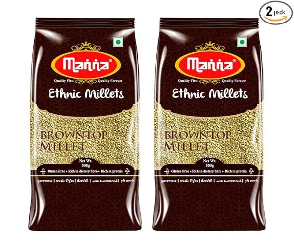 Browntop Millet 1kg Unpolished, 20% more protein Natural Grains