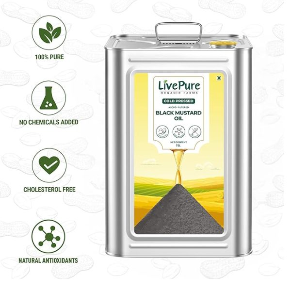 Cold Pressed Mustard Oil (15L Tin), Mustard Oil Cold Pressed | Micro Filtered | Healthy Unrefined Cooking Oil
