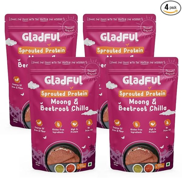 Sprouted Lentils & Millets Instant Beetroot Chilla Dosa Mix, 200 G (Pack Of 4)