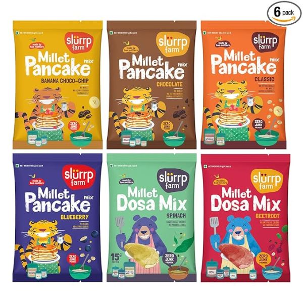 Healthy Breakfast and Snacks Trial Pack Combo, Millet Pancake and Dosa Mix, 300g