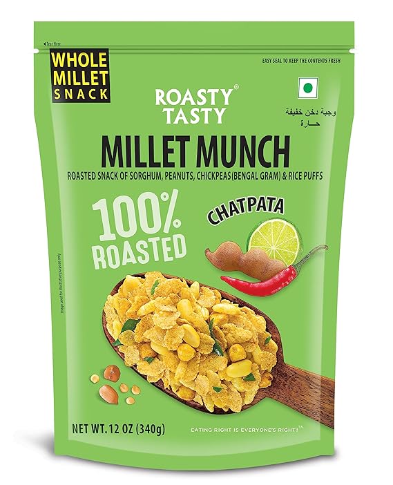 Roasty Tasty Millet Munch Chatpata 340g - Gluten Free Healthy Snacks
