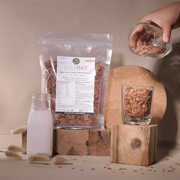 Red Jowar Flakes 1kg - Nutritious and Gluten High Fiber Breakfast