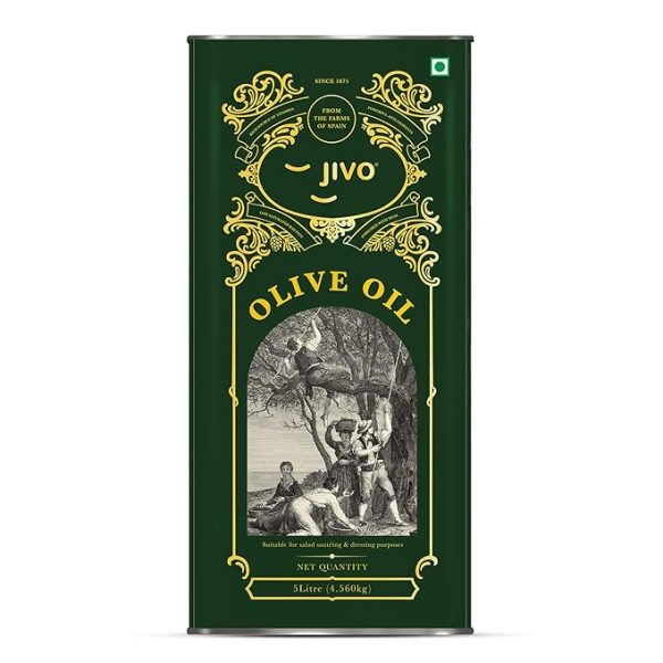 Extra Virgin Olive Oil 5 litre | Contains Vitamin E | Low in Saturated Fat | Natural and Cold Pressed Cooking Oil (Pack of 1 (5L Tin)