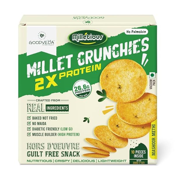 Millet Crunchies with 26.40 grams Protein | High Fiber,No Added Sugar