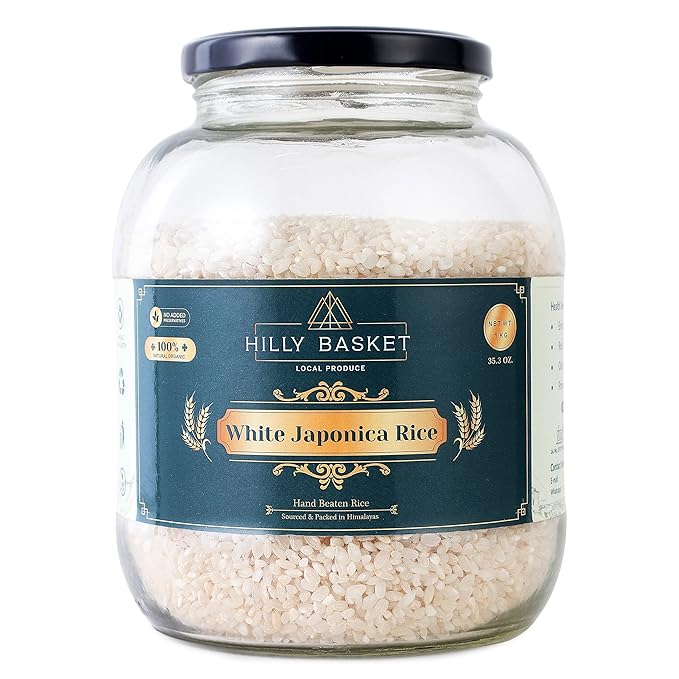 White Japonica Sticky Rice | White Sushi Rice | 100% Natural Himalayan Grown 1Kg