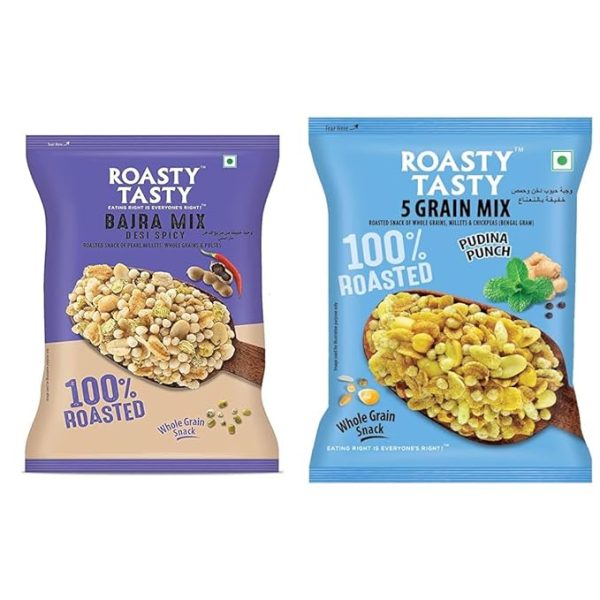 Roasty Tasty Spicy | Healthy Snacks - Low Calorie, Low GI BAJRA MIX + 5 GRAIN MIX