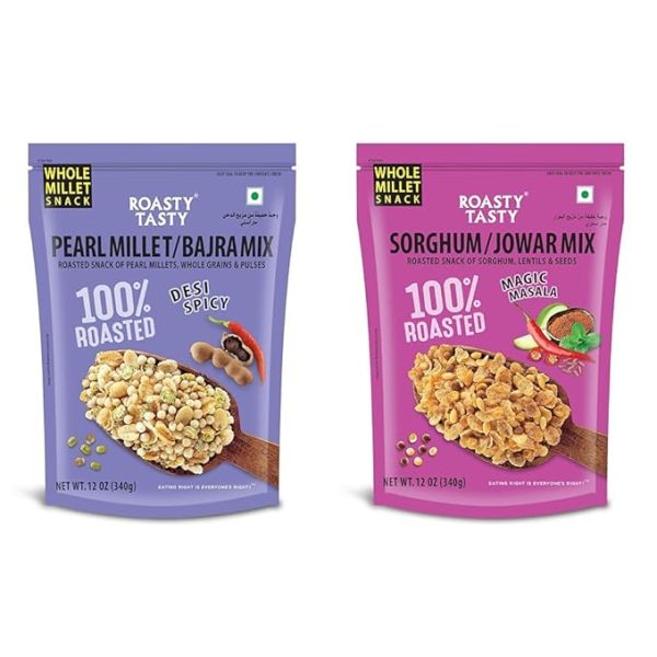 Roasty Tasty Spicy | Healthy Snacks - Low Calorie, Low GI BAJRA MIX + JOWAR MIX