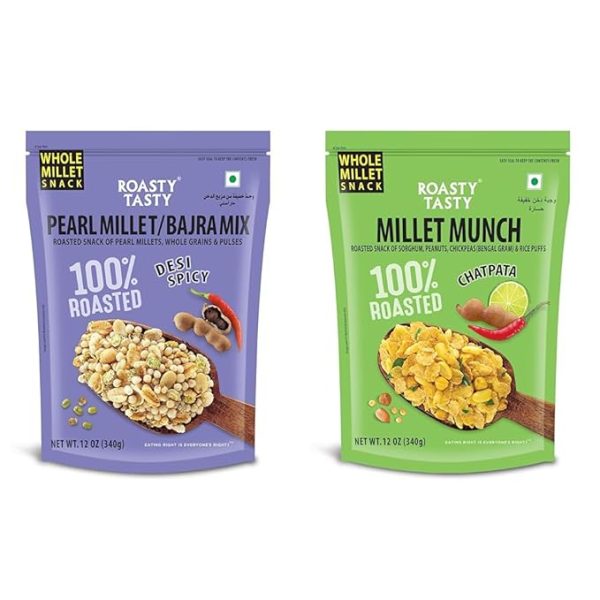 Roasty Tasty Spicy | Healthy Snacks - Low Calorie, Low GI BAJRA MIX + MILLET MUNCH CHAT PATA